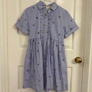 Kate Spade Blue Striped Dress with Star Embroidery
